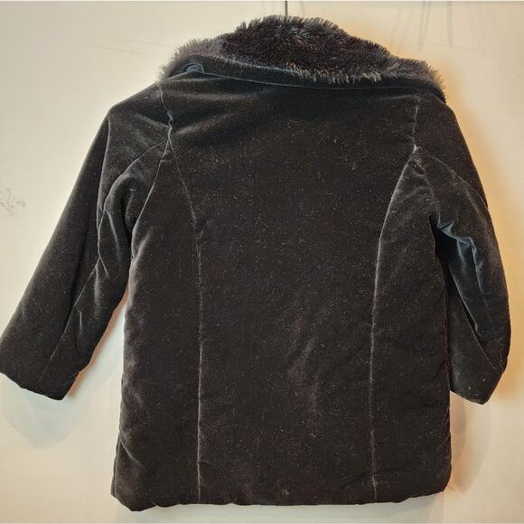 Cherokee Toddler Black Jacket Fur Collar Size 4T - Picture 4 of 8